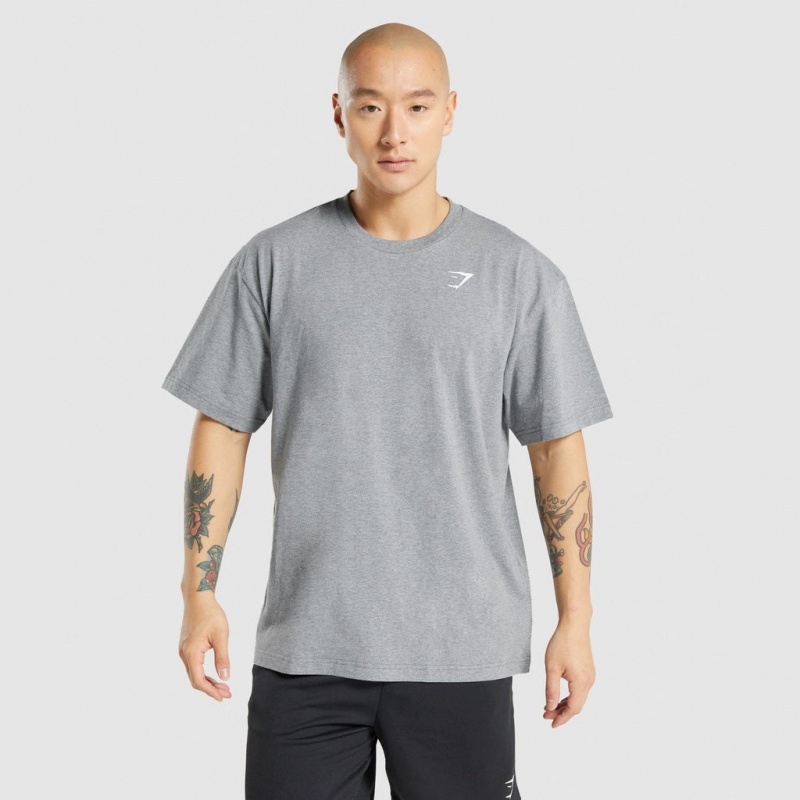 Camiseta Gymshark Oversized Charcoal Marl | 06JYARWCG
