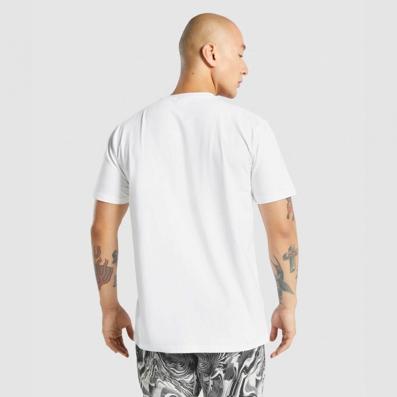 Camiseta Gymshark Pre-Workout Blancas | 87UQDMTIO