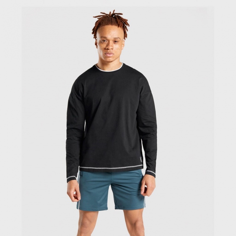 Camiseta Gymshark Recess Long Sleeve Negras | 13NWRPUKH