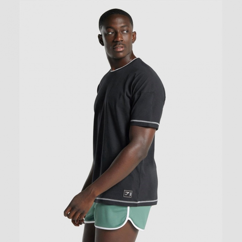 Camiseta Gymshark Recess Negras | 91SDZJXIY