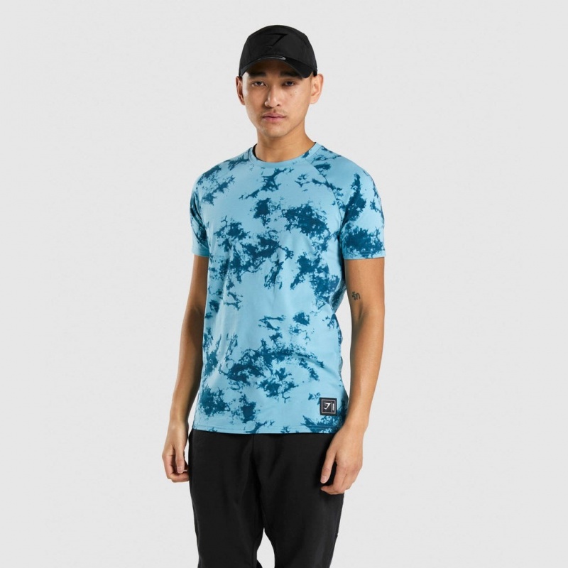 Camiseta Gymshark Restore Teal Print | 79IWEQYGC