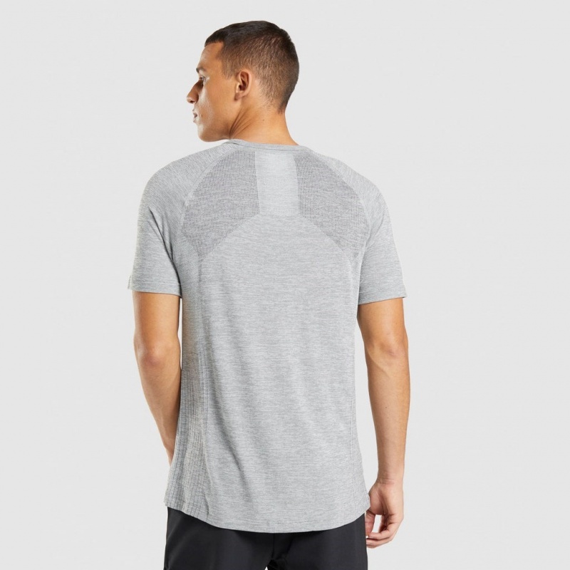 Camiseta Gymshark Retake Seamless Gris Claro Negras | 93GNBROYH