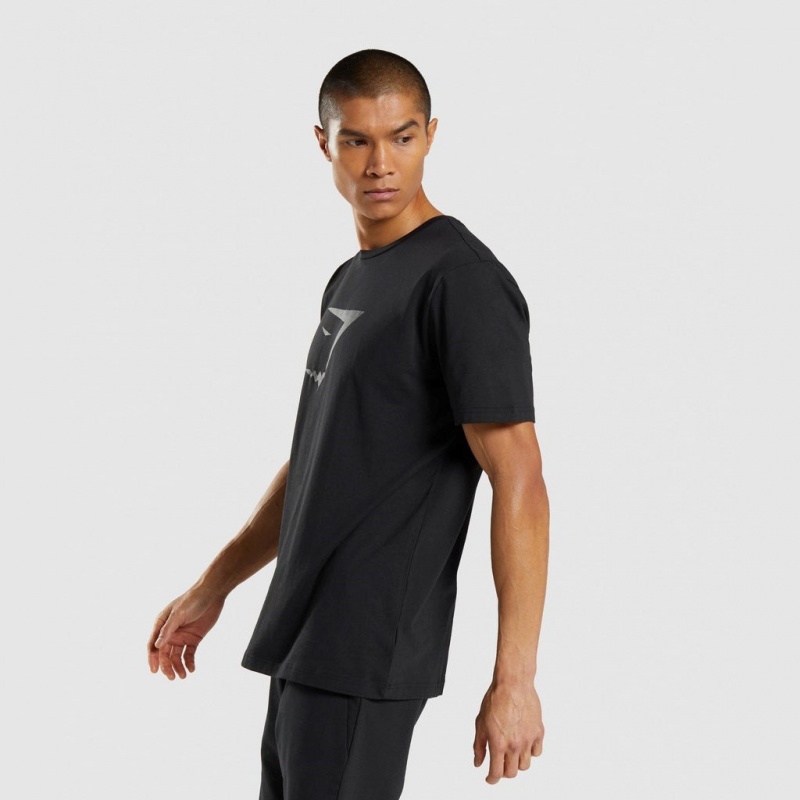 Camiseta Gymshark Sharkhead Infill Negras | 75JQVXBZL