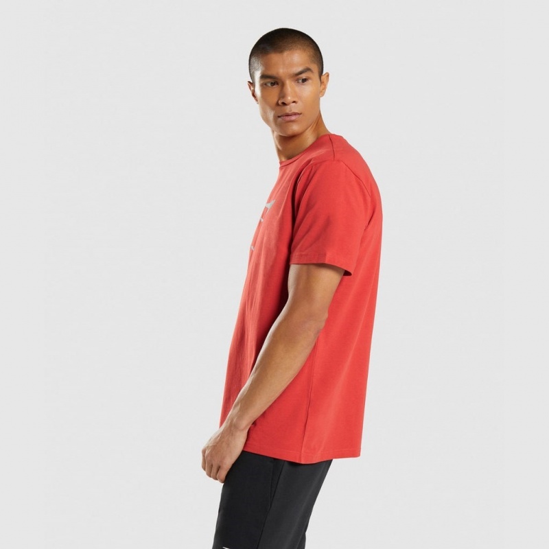Camiseta Gymshark Sharkhead Infill Rojas | 20HWUNCMJ