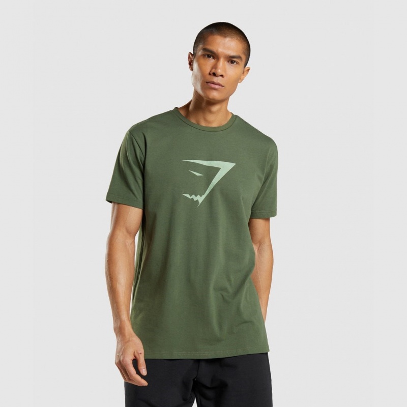 Camiseta Gymshark Sharkhead Infill Verde | 54RJKVYCA