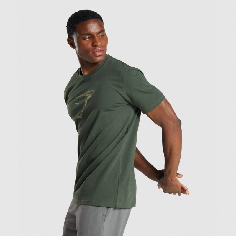 Camiseta Gymshark Sharkhead Infill Verde Oscuro | 16DRMHIOZ