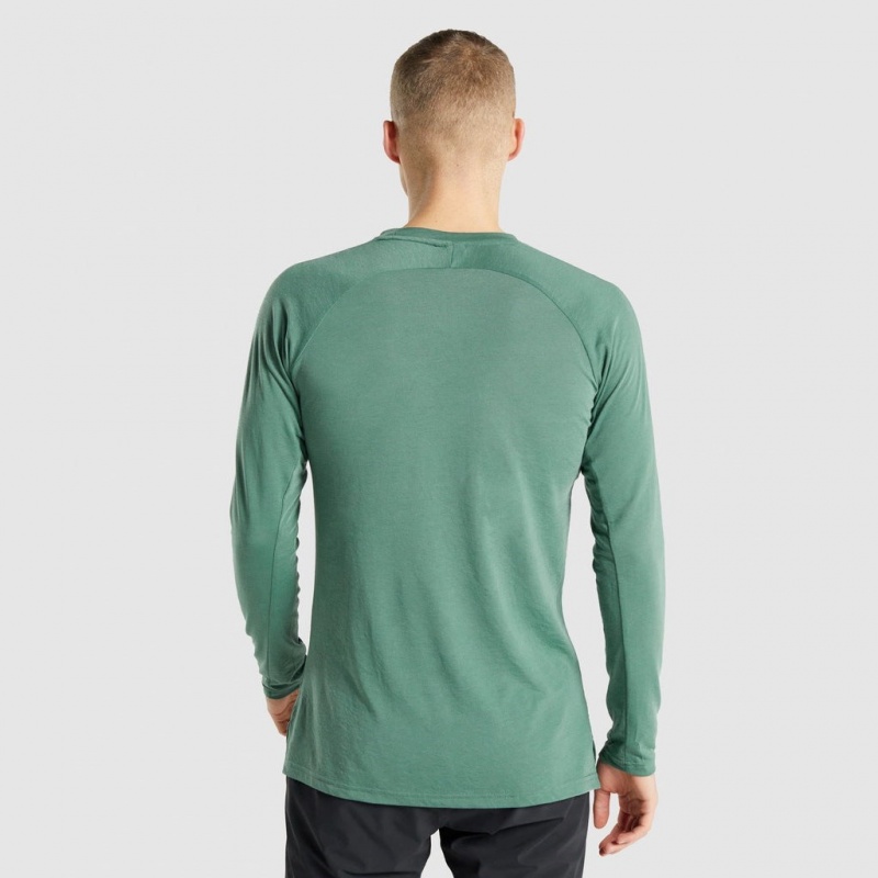 Camiseta Gymshark Studio Long Sleeve Verde | 07CIWQDUS