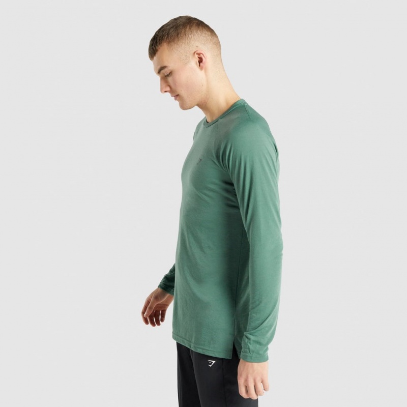 Camiseta Gymshark Studio Long Sleeve Verde | 07CIWQDUS