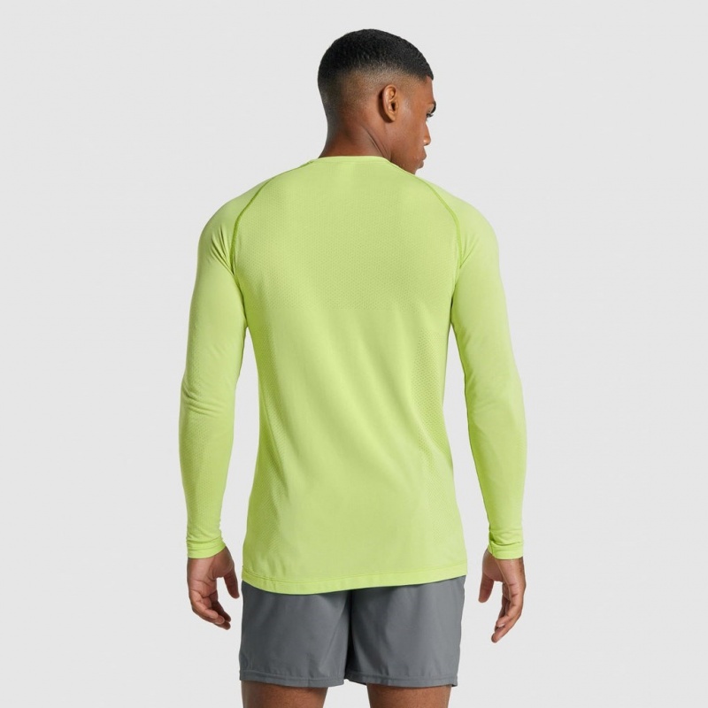 Camiseta Gymshark Vital Light Seamless Long Sleeve Amarillo | 97JKAMNFR