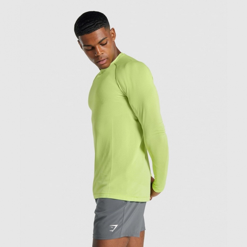 Camiseta Gymshark Vital Light Seamless Long Sleeve Amarillo | 97JKAMNFR