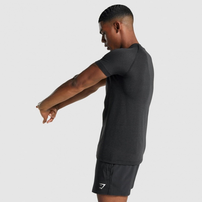 Camiseta Gymshark Vital Light Seamless Negras | 93NIUXZDT