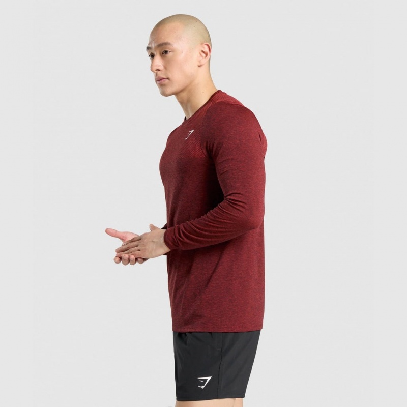 Camiseta Gymshark Vital Long Sleeve Rojas | 65LIGSUDE