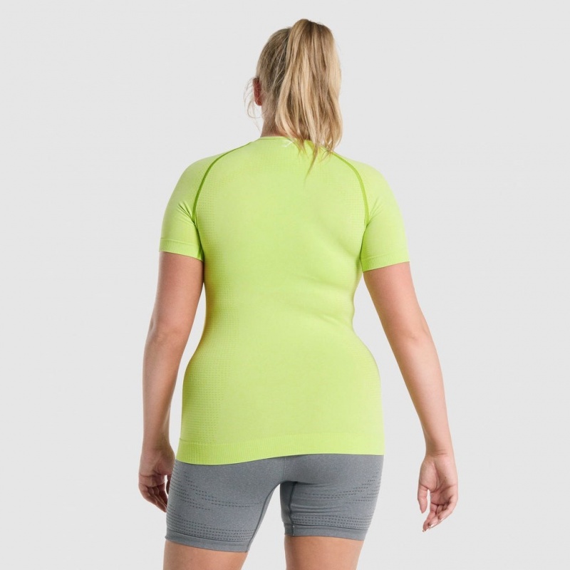 Camiseta Gymshark Vital Seamless 2.0 Amarillo | 47NXDIKTR