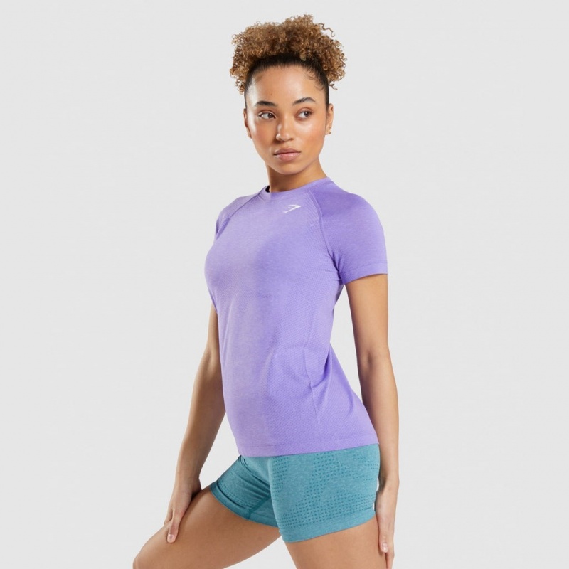 Camiseta Gymshark Vital Seamless 2.0 Light Moradas | 18QSPNUYF