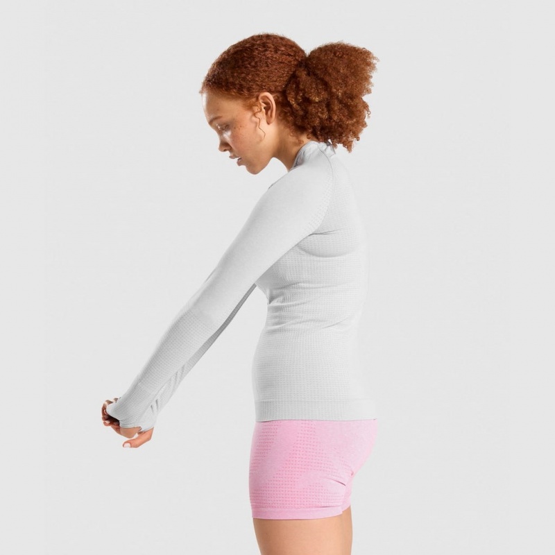 Camiseta Gymshark Vital Seamless 2.0 Long Sleeve Gris Claro | 75RJHWKFE