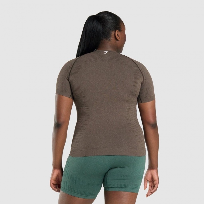Camiseta Gymshark Vital Seamless 2.0 Marrones | 96UDXBJPE
