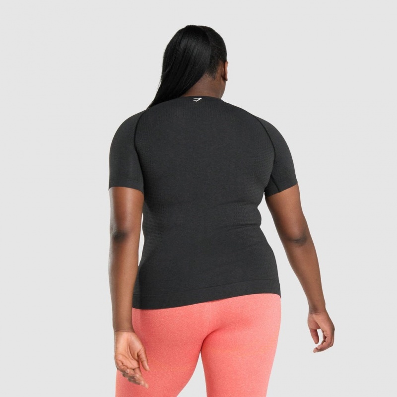 Camiseta Gymshark Vital Seamless 2.0 Negras | 04EFVPROM