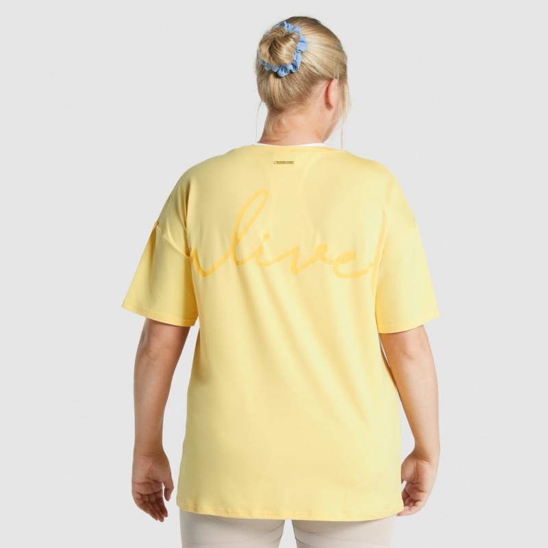 Camiseta Gymshark Whitney Oversized Pollen | 82XPJHMVY