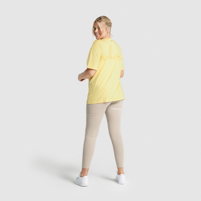 Camiseta Gymshark Whitney Oversized Pollen | 82XPJHMVY