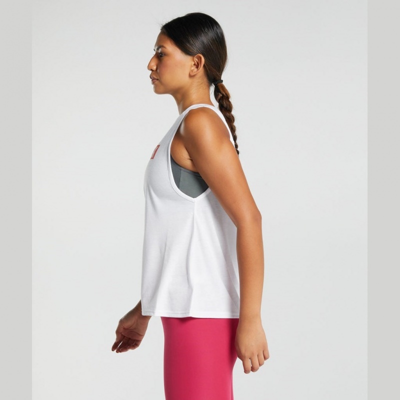 Camiseta Tirantes Gymshark Animal Estampadas Infill Blancas | 80UTRQWAG