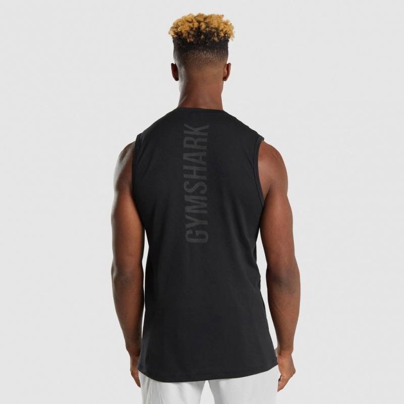Camiseta Tirantes Gymshark Apex Negras | 06SGEIQCM