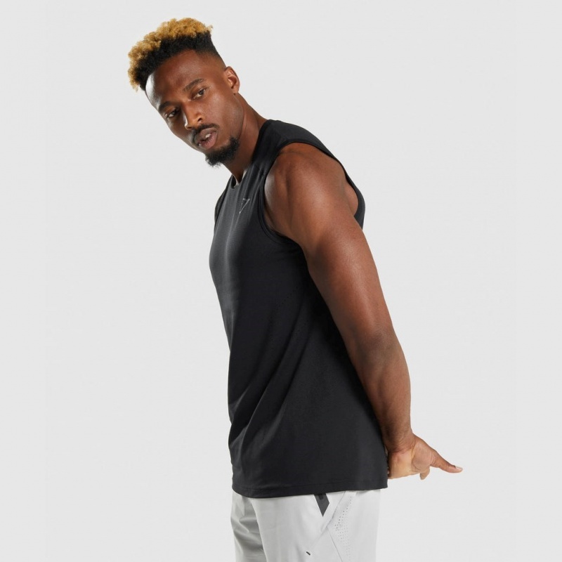 Camiseta Tirantes Gymshark Apex Negras | 06SGEIQCM