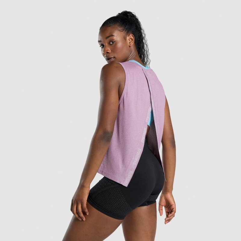 Camiseta Tirantes Gymshark Apex Seamless Open Back Moradas Claro | 97RLWSPZD