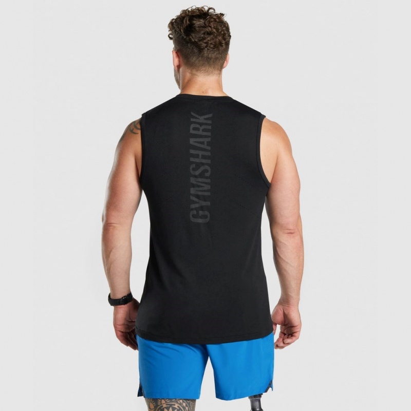 Camiseta Tirantes Gymshark Apex Seamless Negras | 09REWJZYD