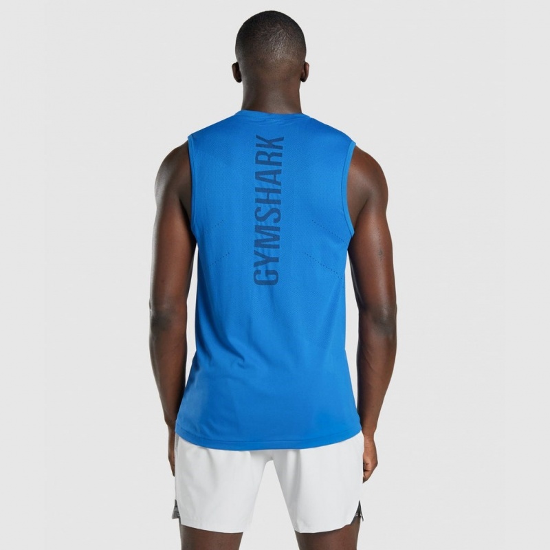 Camiseta Tirantes Gymshark Apex Seamless Azules | 46QLBFINX