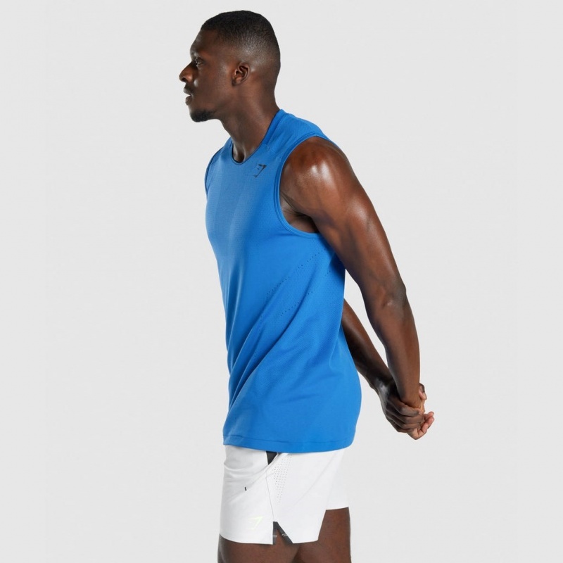 Camiseta Tirantes Gymshark Apex Seamless Azules | 46QLBFINX