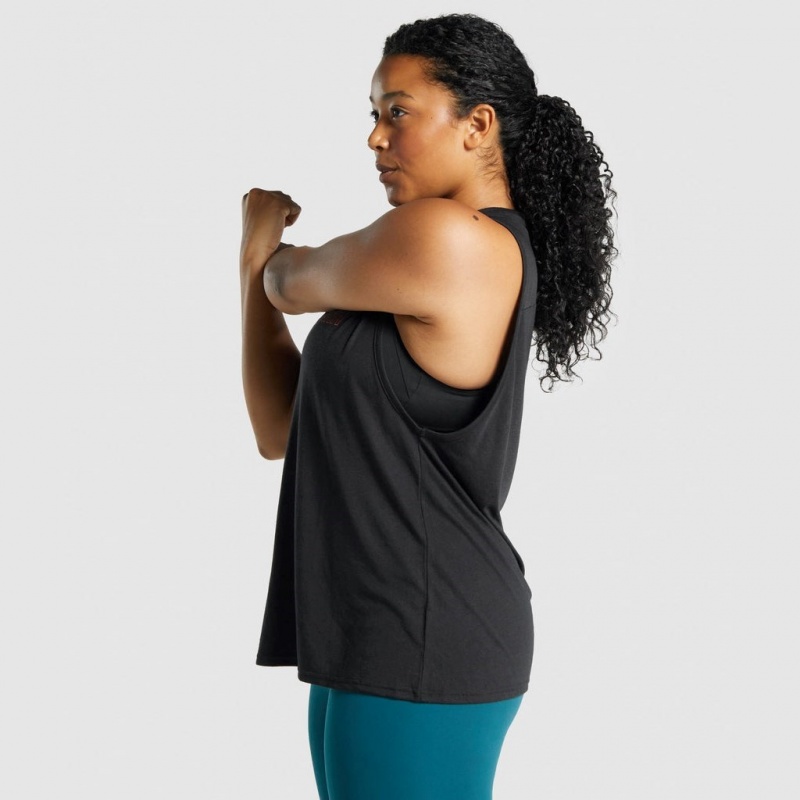 Camiseta Tirantes Gymshark Apollo Estampadas Negras | 18NHQFEPY