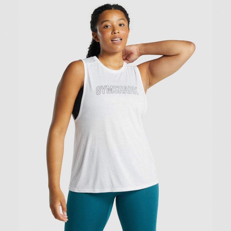 Camiseta Tirantes Gymshark Apollo Estampadas Blancas | 75HVJQBCT