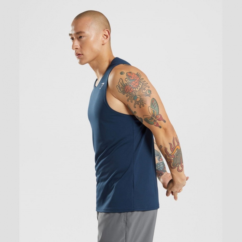 Camiseta Tirantes Gymshark Arrival Azul Marino | 20AMGHXZC