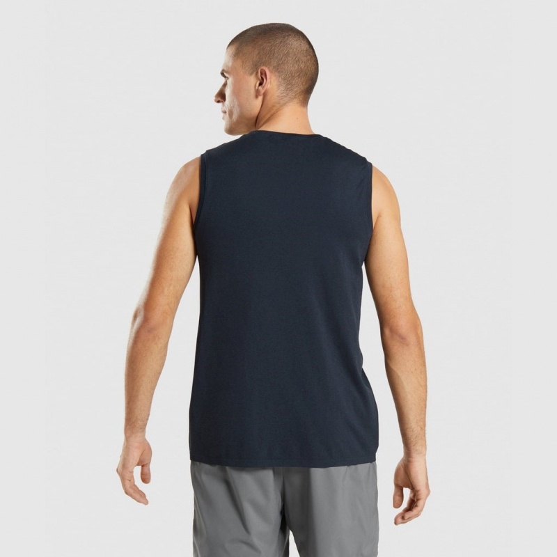 Camiseta Tirantes Gymshark Arrival Seamless Azul Marino | 02WKIJONX
