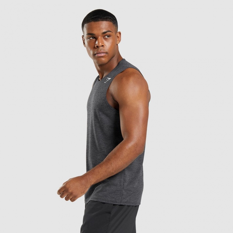 Camiseta Tirantes Gymshark Arrival Slim Marl Negras Gris | 41NRPUDEL
