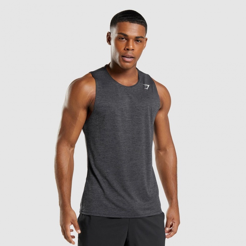 Camiseta Tirantes Gymshark Arrival Slim Marl Negras Gris | 41NRPUDEL