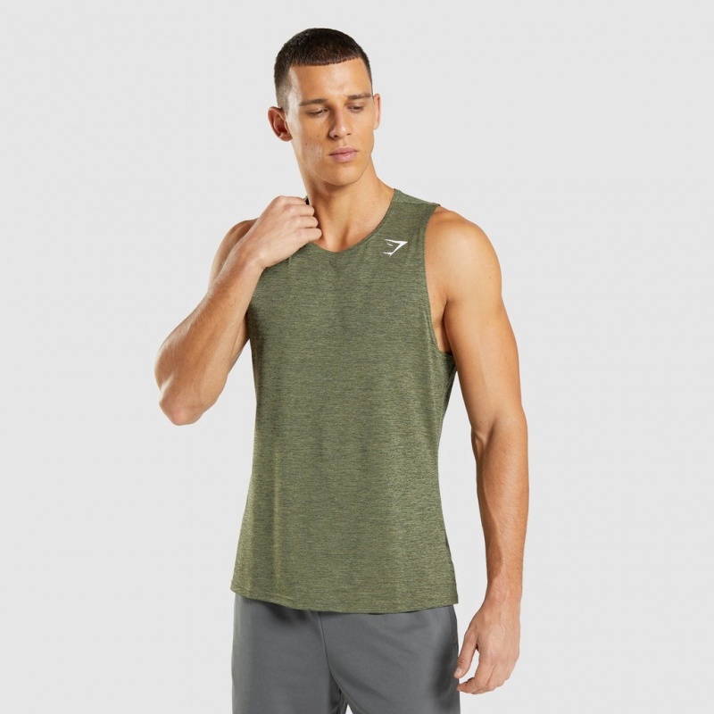 Camiseta Tirantes Gymshark Arrival Slim Marl Verde Oliva Verde Oliva | 81FESWKRU