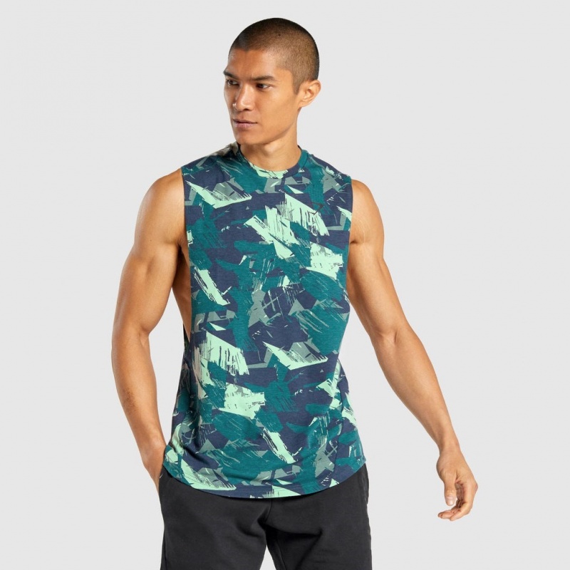 Camiseta Tirantes Gymshark Bold Drop Arm Verde | 85ZJOLXED