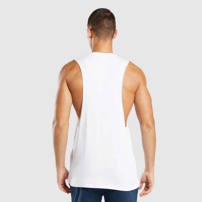 Camiseta Tirantes Gymshark Central Drop Arm Blancas | 42AFTLEQJ