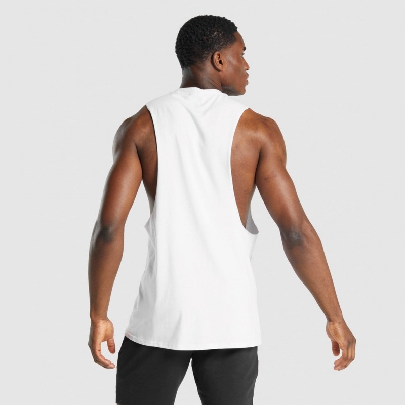 Camiseta Tirantes Gymshark Critical 2.0 Drop Arm Blancas | 60CGTVUSL