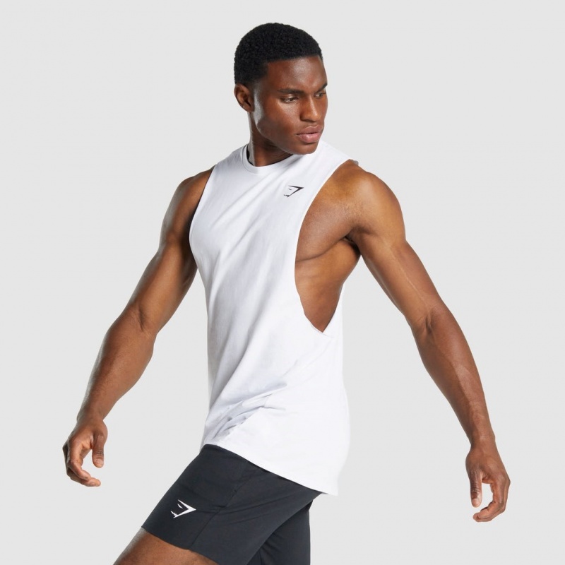 Camiseta Tirantes Gymshark Critical 2.0 Drop Arm Blancas | 60CGTVUSL