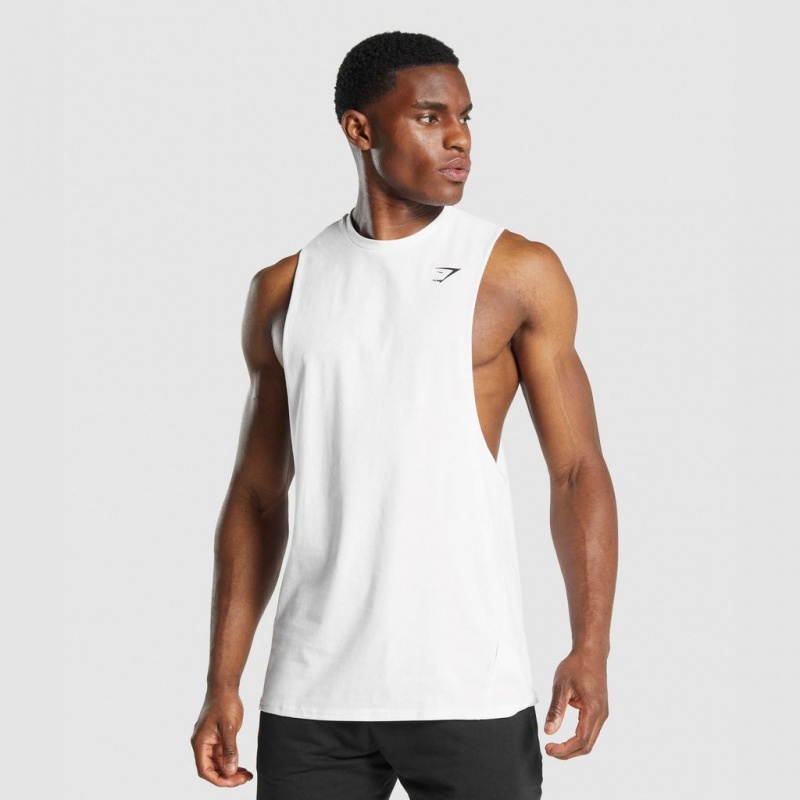 Camiseta Tirantes Gymshark Critical 2.0 Drop Arm Blancas | 60CGTVUSL