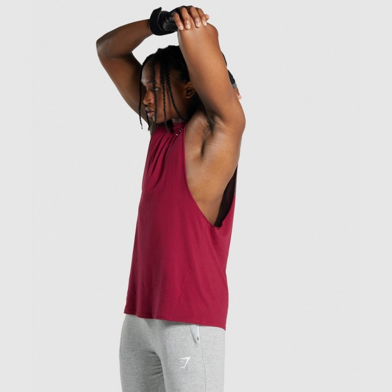 Camiseta Tirantes Gymshark Critical 2.0 Drop Arm Burdeos | 15NYLZCDB
