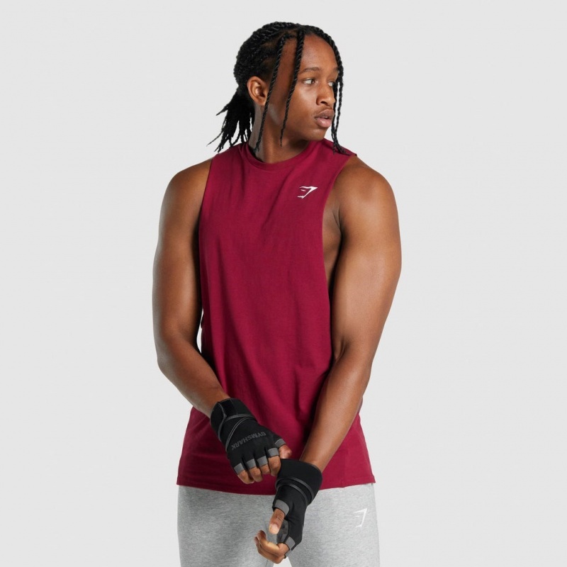 Camiseta Tirantes Gymshark Critical 2.0 Drop Arm Burdeos | 15NYLZCDB