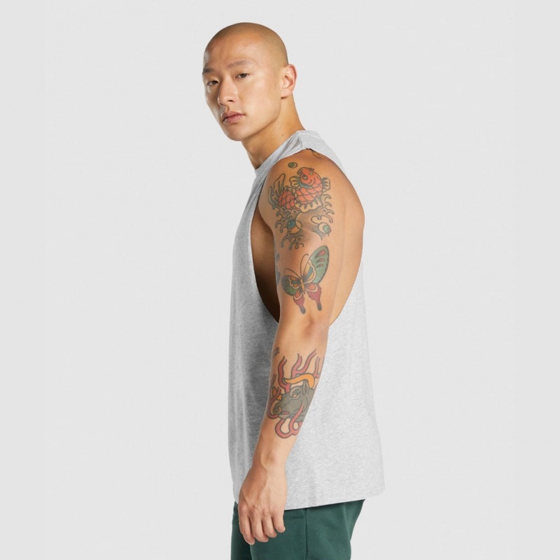 Camiseta Tirantes Gymshark Critical 2.0 Drop Arm Gris Claro | 95ETSACJF