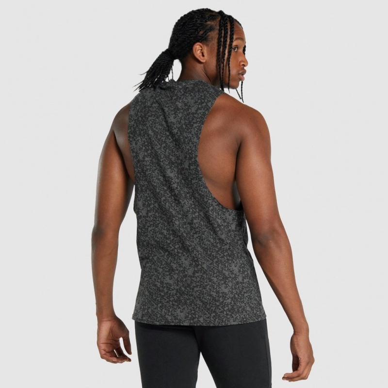 Camiseta Tirantes Gymshark Critical 2.0 Drop Arm Charcoal Print | 86EHFOCXT