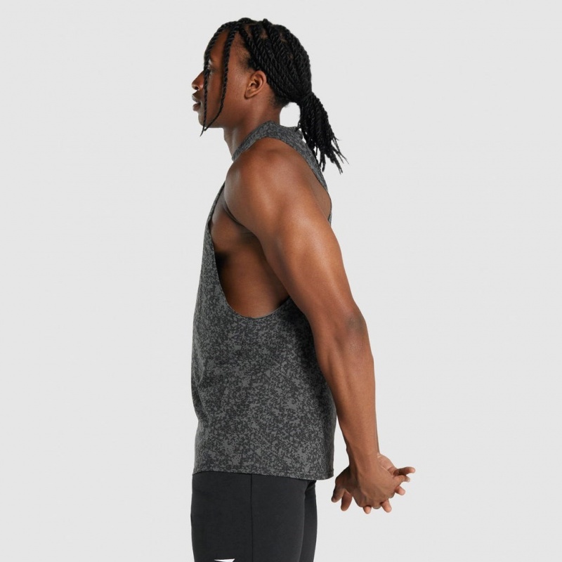 Camiseta Tirantes Gymshark Critical 2.0 Drop Arm Charcoal Print | 86EHFOCXT