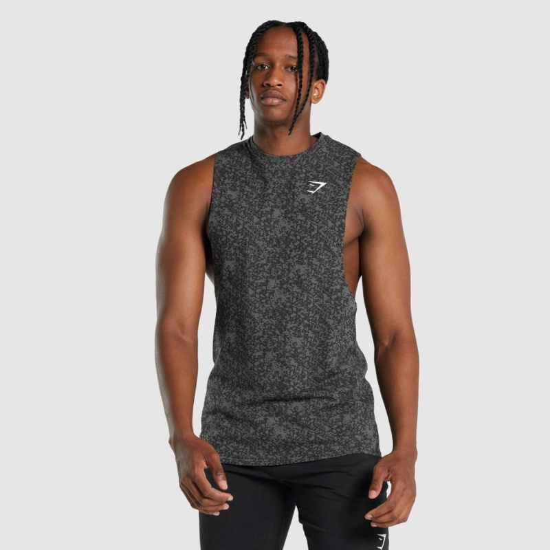 Camiseta Tirantes Gymshark Critical 2.0 Drop Arm Charcoal Print | 86EHFOCXT