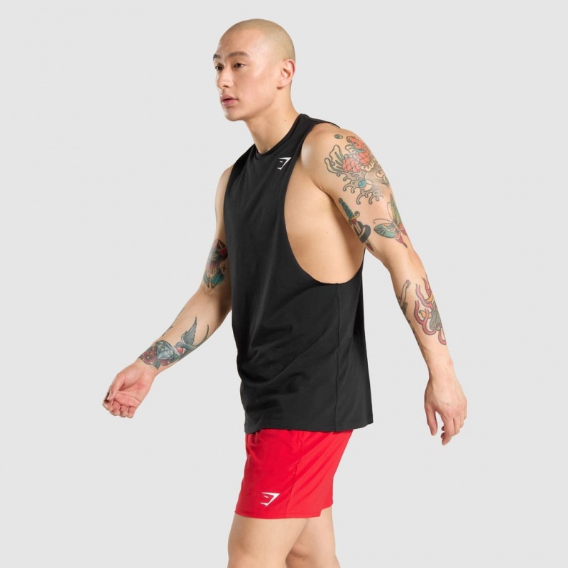 Camiseta Tirantes Gymshark Critical Drop Arm Negras | 70JAFGLDV