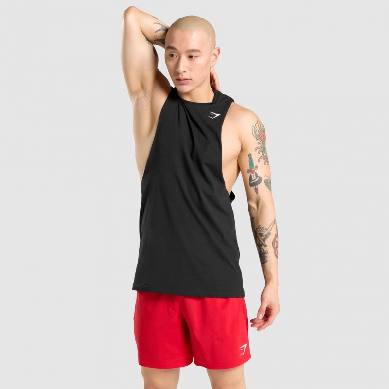 Camiseta Tirantes Gymshark Critical Drop Arm Negras | 70JAFGLDV